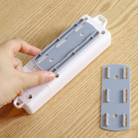 Organizador de oficina con soporte antiadherente para enchufes y regletas: organizador de cables sin necesidad de taladrar para escritorio y pared. (1/5)