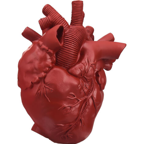 Jarrón decorativo Mano - Jarrón de resina con forma de corazón, modelo decorativo original para el hogar (Dimensiones: 21x17x13cm, Colores: Negro/Blanco/Rojo/Rosa/Dorado) (1/5)