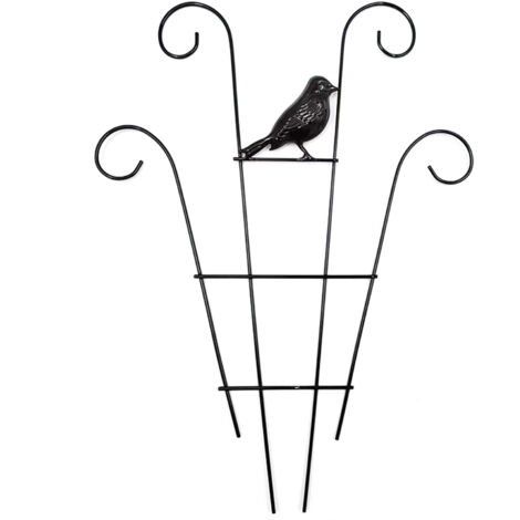 Soporte de metal negro para plantas Enrejado para plantas trepadoras Soporte metálico para plantas de jardín Dimensiones del soporte: 40 x 30 cm (1/5)