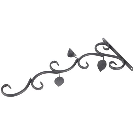 Soporte de pared para plantas fabricado en hierro soldado con gancho decorativo – Soporte colgante para macetas para balcón y sala de estar. (1/5)