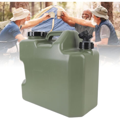 Bidón de agua para camping con grifo, de PE grueso, a prueba de fugas, gran capacidad, contenedor de agua para coche y actividades al aire libre, 18 litros.