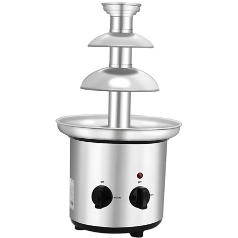 Fuente de chocolate eléctrica de tres etapas, olla automática para derretir chocolate, bandeja, control de temperatura y superficie antiadherente de acero inoxidable. (1/5)