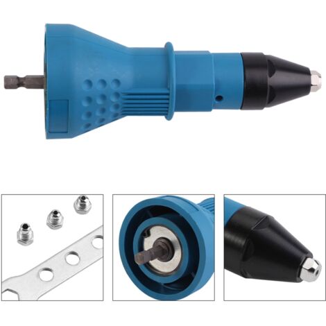 Juego de remachadoras especiales Mano, inalámbricas, eléctricas, con adaptador, broca, 100% nuevas, ligeras y compactas, 2,4 mm/3,2 mm/4,0 mm/4,8 mm, perfectas para proyectos de carpintería de bricola (1/5)