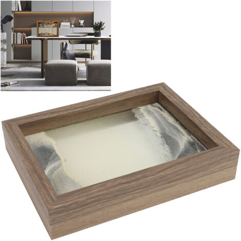 Panel de arte en arena dinámico 3D [Decoración artística hecha de vidrio y madera maciza] para oficina, sala de estar y mueble de TV [Dimensiones: 770 g]