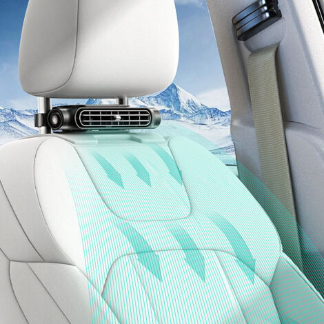 Ventilador recargable, portátil y sin aspas para asientos de coche – 3 velocidades, batería de 3000 mAh, color negro, ABS/PC, 175 x 75 x 34 mm (1/5)