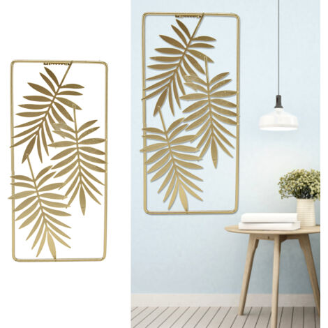 Decoración de pared de metal dorado – Elegante estilo nórdico – Ambiente encantador – Hierro robusto – Dimensiones: 29,5 x 14,5 cm