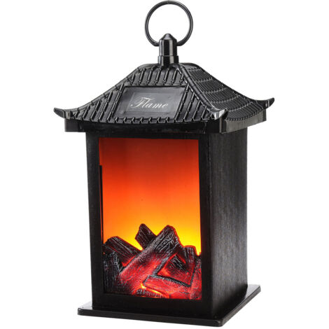 Linterna LED decorativa con forma de fuego: Luz de llama realista, funciona con 3 pilas AA (ABS+PP, multicolor, S/M). (1/5)
