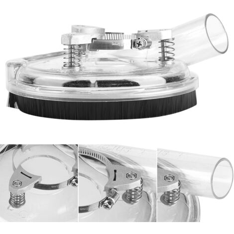 Staubschutzset für 100/125-mm-Winkelschleifer – Abnehmbare und verstellbare silberne Kunststoffabdeckung (1/5)