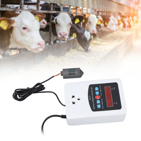 Controlador digital LCD para humidificador de 1500 W: control de humedad y temporizador automático, 220 V (estándar australiano), para el hogar, la granja y el invernadero.
