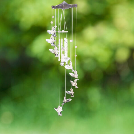 Campana de viento con forma de ángel, cristal acrílico, decoración para interiores y exteriores, 70 cm, para jardín, patio, hogar, resistente al agua, colgante, idea de regalo de Navidad