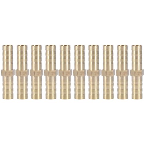 Gerade Messingfittings für Schlauchtüllen mit Verbindungsenden, 2-Wege-Ausführung, Größen 6/8/10/12/14/16/20 mm, Komplettpackung. (1/5)