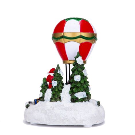 Lámpara de mesa LED de resina para Navidad – bar de aperitivos vintage, coche globo iluminado – decoración de mesa de interior – regalo de decoración para el hogar [Tipo A 15 x 13 x 18 cm] [Material:  (1/5)
