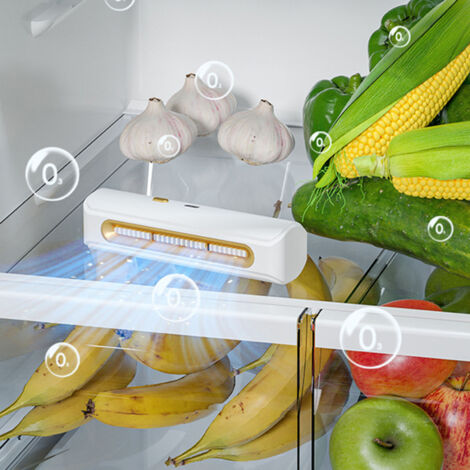 Neutralizador de olores para frigorífico recargable, alimentado por USB, con dos modos de funcionamiento, ABS blanco, 125 mm