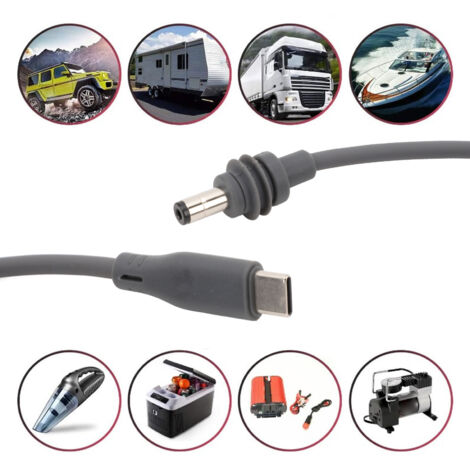 Cable de alimentación para satélite de CC a USB-C, resistente a la intemperie, de fácil instalación (plug-and-play), 5 m (16,4 pies) de longitud para diversas aplicaciones electrónicas. (1/5)