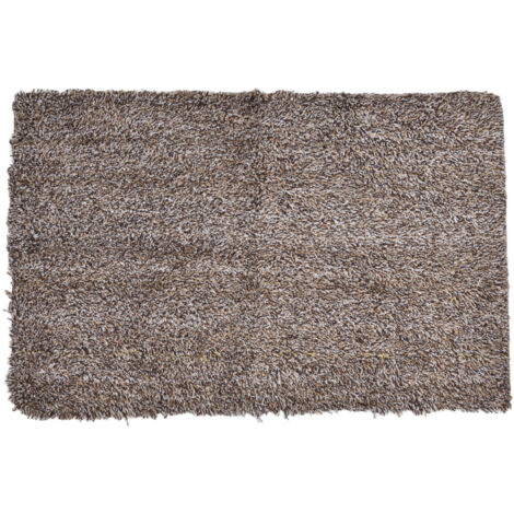 Felpudo TAPIMAX de 45x70 cm. Poliéster, antideslizante, lavable a máquina, para uso interior y exterior, color marrón.
