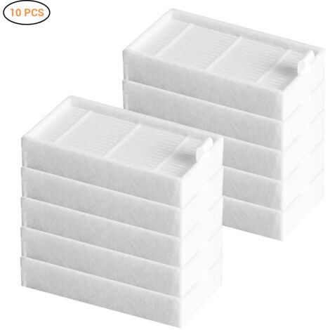 Filtros HEPA de repuesto para aspiradoras robot iLife, V3/V3S/V3S Pro/V5/V5S/V5S Pro – 10 unidades – tejido no tejido – blanco – 4,2 cm (1/5)