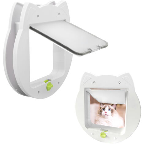 Gatera de doble puerta con cerradura, resistente a la intemperie y silenciosa, para ventanas y paredes interiores y exteriores, blanca, tipo 1