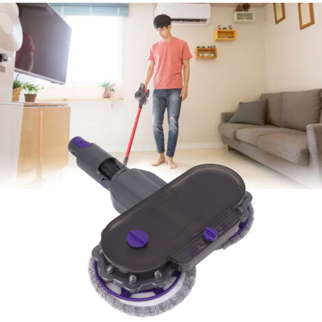 Cabezal de fregona eléctrica compatible con los modelos de aspiradora V7, V8, V10, V11, V12 y V15 – función para uso en seco y húmedo, incluye 4 almohadillas. (1/5)