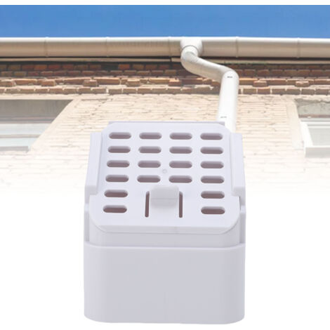 Extensión para bajante de canalón - Tipo A - Codo de filtro protector para bajantes de 3x4 pulgadas (2 juegos, plástico resistente, blanco)
