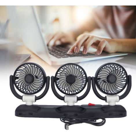 Ventilador USB para coche con 3 ventiladores, soporte para teléfono, ventilador portátil ajustable, para coches, SUV y camiones (PP, 855 g, 44,35 cm) (1/5)