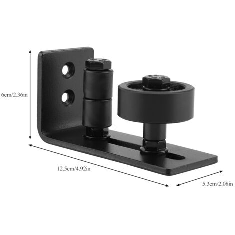 Guía para puertas – Soporte robusto de acero negro para puertas correderas con 8 opciones de montaje – 12,5 x 5,3 x 6 cm (1/5)