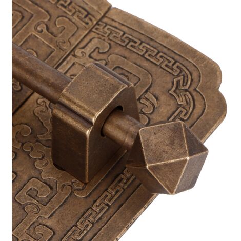 Tirador de puerta chino antiguo de cobre para armario/cómoda – juego de 2 con placas de cobre y accesorios.