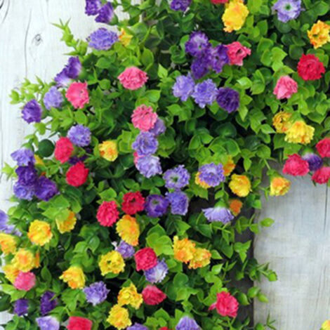 Corona artificial de primavera de PVC, multicolor, 35/40/45/50 cm, decoración festiva para puertas [corona verde]