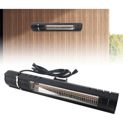 Calefactor eléctrico infrarrojo IP65 para uso exterior con 3 niveles de velocidad y control remoto para restaurantes, jardines y patios.
