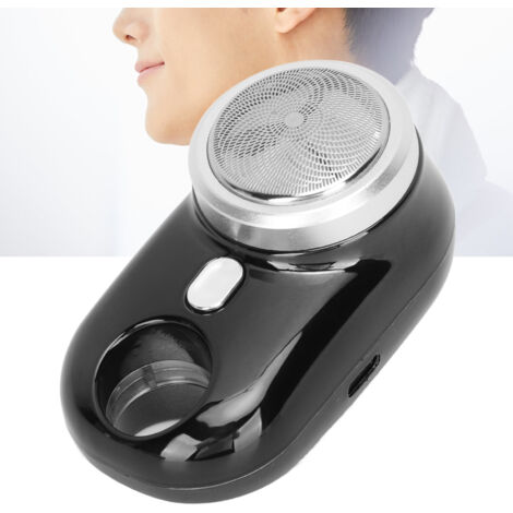 Mini recortadora de barba IPX7 recargable por USB, recortadora de bolsillo portátil hecha de ABS y acero inoxidable, ideal para viajes, regalo para padre/esposo, color negro. (1/5)