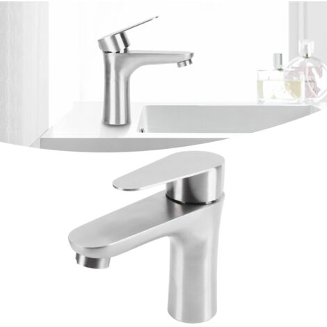 Grifo de lavabo asequible de acero inoxidable 304 con mezclador monomando para un fácil control de la temperatura. (1/5)