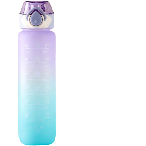 Trinkflasche mit Strohhalm Mano 1000 ml Tritan, Lila, Motivierende Sprüche, Lebensmittelecht (1/5)