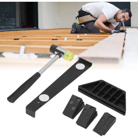 Hochwertiges DIY-Verlegeset für Laminatböden – inklusive 20 Abstandshaltern, Keil, Abzieher und Hammer – ABS, Metall, Silikon (1/5)