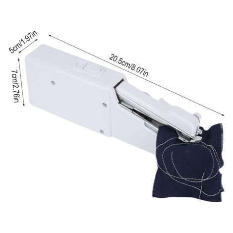 Mini máquina de coser portátil, 5 cm, ABS y acero inoxidable, eléctrica, con 4 pilas AA. (1/5)