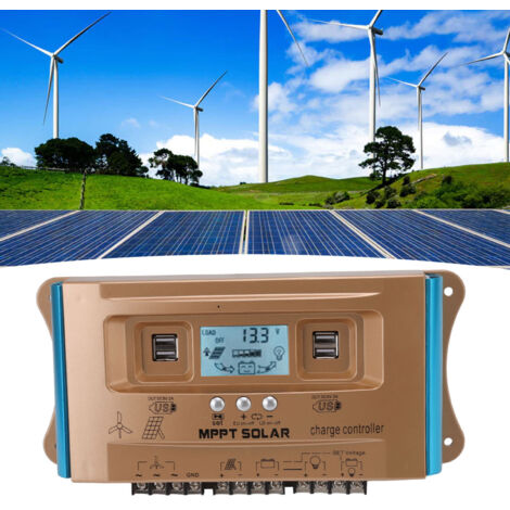 Controlador MPPT híbrido solar/eólico de 360 W, 30 A, 10 A, 12 V-60 V, ABS-Aluminio, para alumbrado público adicional.
