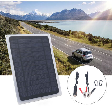 Mini panel solar monocristalino – 12V 10W – Panel solar USB compacto e impermeable con protección contra polaridad inversa para baterías de coche y teléfonos móviles.