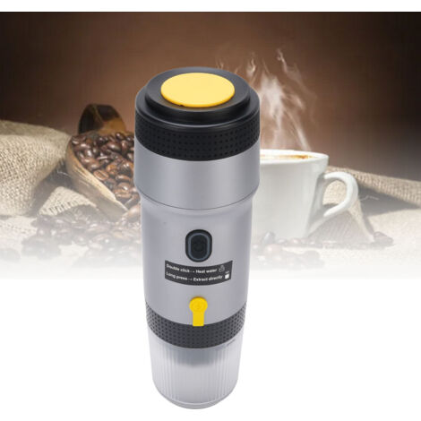 Cafetera automática portátil de cápsulas fabricada en acero inoxidable 304, color plata: cafetera ideal para viajes y acampadas. (1/5)