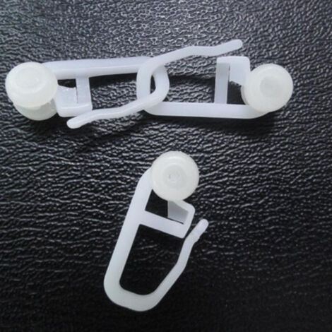 Geräuschlose Gardinenhaken – 100er-Packung, passend für 4–5 mm U-Schienen, kratzfester Kunststoff (1/5)