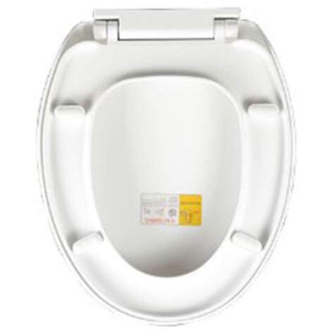 [Asiento de inodoro] Asiento de inodoro elevado fabricado en polipropileno blanco con mecanismo de cierre suave, de rápida instalación para uso doméstico – 455 x 365 mm (1/5)