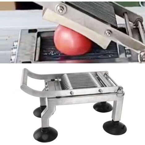 Cortadora de verduras profesional de acero inoxidable con sistema antideslizante y 4 ventosas para lechuga, cebolla, patatas y tomates (longitud de corte de 5 mm). (1/5)