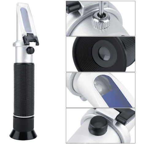 Salinitätsrefraktometer mit automatischer Temperaturkompensation Rutschfestes Aluminiumgehäuse Schnelle Messung von 0–100 % Aquarium & Aquakultur (1/5)