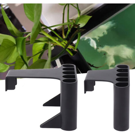 Soporte para plantas de acuario con base y doble gancho – juego de 2 piezas, plástico ABS, adecuado para pothos, bambú y loto. (1/5)