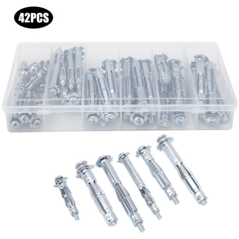 Dehnwerkzeug-Set für Platten und Wände, 42-teilig, M4-M6, mit verzinkten Schrauben und Bolzen, für Industrie und Heimwerkerbedarf