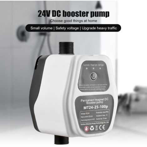 Bomba de agua portátil de 24 V y 100 Pa, caudal máximo de 25 l/min, automática, inteligente, económica, altura de impulsión de 25 m, bajo nivel de ruido, grado de protección IP56, para duchas, lavabos