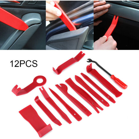 12-teiliges Werkzeugset zum Ausbau von Autotürverkleidungen und Radios – PVC + Metall, Rot, 283 g (1/5)