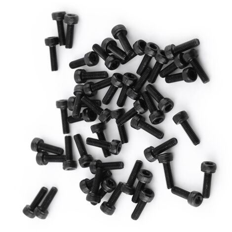 M3 Schwarze Sechskant-Sicherheitsschrauben mit Zylinderkopf, legierter Stahl der Güteklasse 12.9 (10 mm, durchgehendes Gewinde, 50 Stück) (1/5)