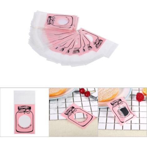 Festliche Süßigkeitentüten aus Kunststoff – 100er-Packung – Rosa – Maße 10 x 7 cm – Lebensmittelechtes Material – Kreative Geschenktüten für Partys und Hochzeiten (1/5)