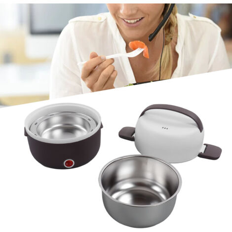 Fiambrera eléctrica con dos recipientes – Fiambrera eléctrica portátil con sistema de calentamiento uniforme para almacenar y calentar alimentos – Incluye soporte para huevos y cuencos – ABS y acero i (1/5)