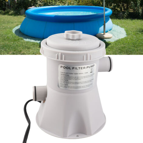 Bomba de filtro para piscina: Bomba con filtro de cartucho de alta eficiencia de 300 galones/hora para una mejor circulación, ABS, cable de 2 m