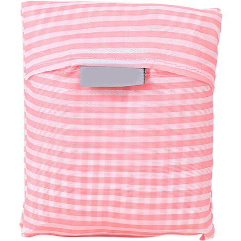 Vielseitige Einkaufstasche – Wiederverwendbar, wasserdicht und leicht – Umweltfreundliche Polyester-Einkaufstasche (35 x 47 x 11 cm) – 29 g – Rosa mit schmalem Streifen (1/5)