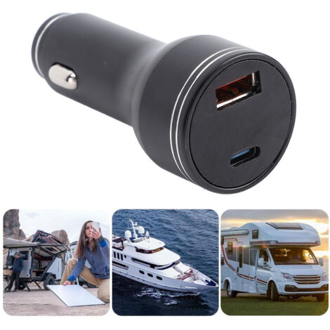 Minicargador satélite para coches – Adaptador de carga rápida de 140 W para montaje en coches/vehículos, barcos/autocaravanas – Aluminio (1/5)